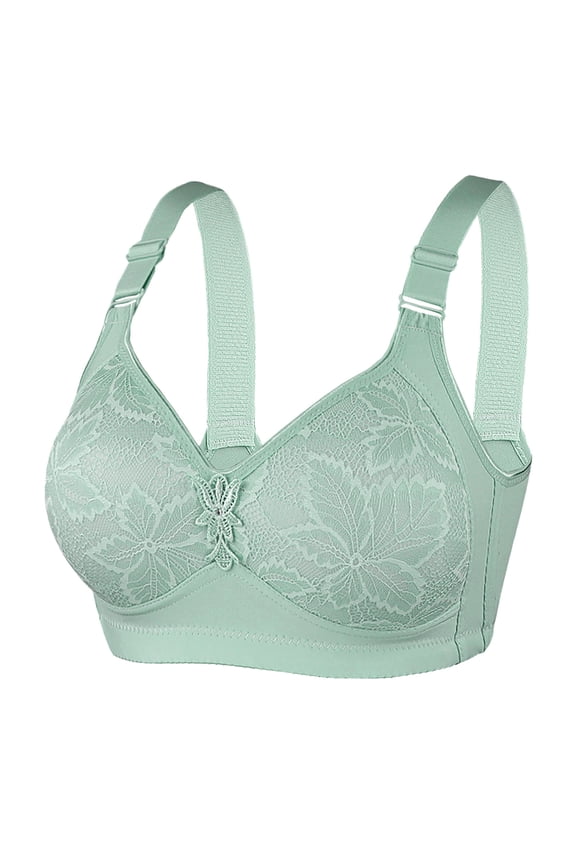 Women's Non Steel Ring Bra Comfortable Breathable Underwear Daily Use Sports Bra Multiple Sizes Available #Green,XXXL
