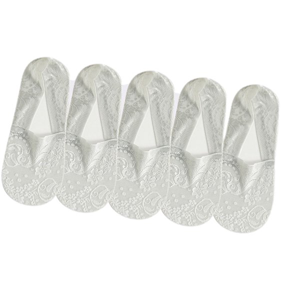 Women's Not Show Socks 5 Pairs Lace Socks Antis Slip Invisible Socks Thin Summers Low Cut Womens Socks with Lace Trim Gifts