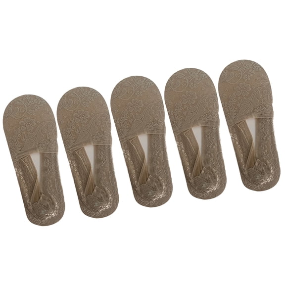 Women's Not Show Socks 5 Pairs Lace Socks Antis Slip Invisible Socks Thin Summers Low Cut Womens Socks with Lace Trim Gifts