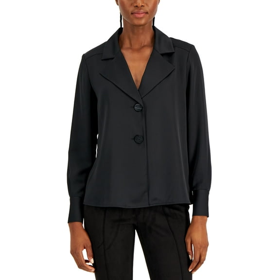 Women's Notch Collar Oversized Blouse  Anne Black M