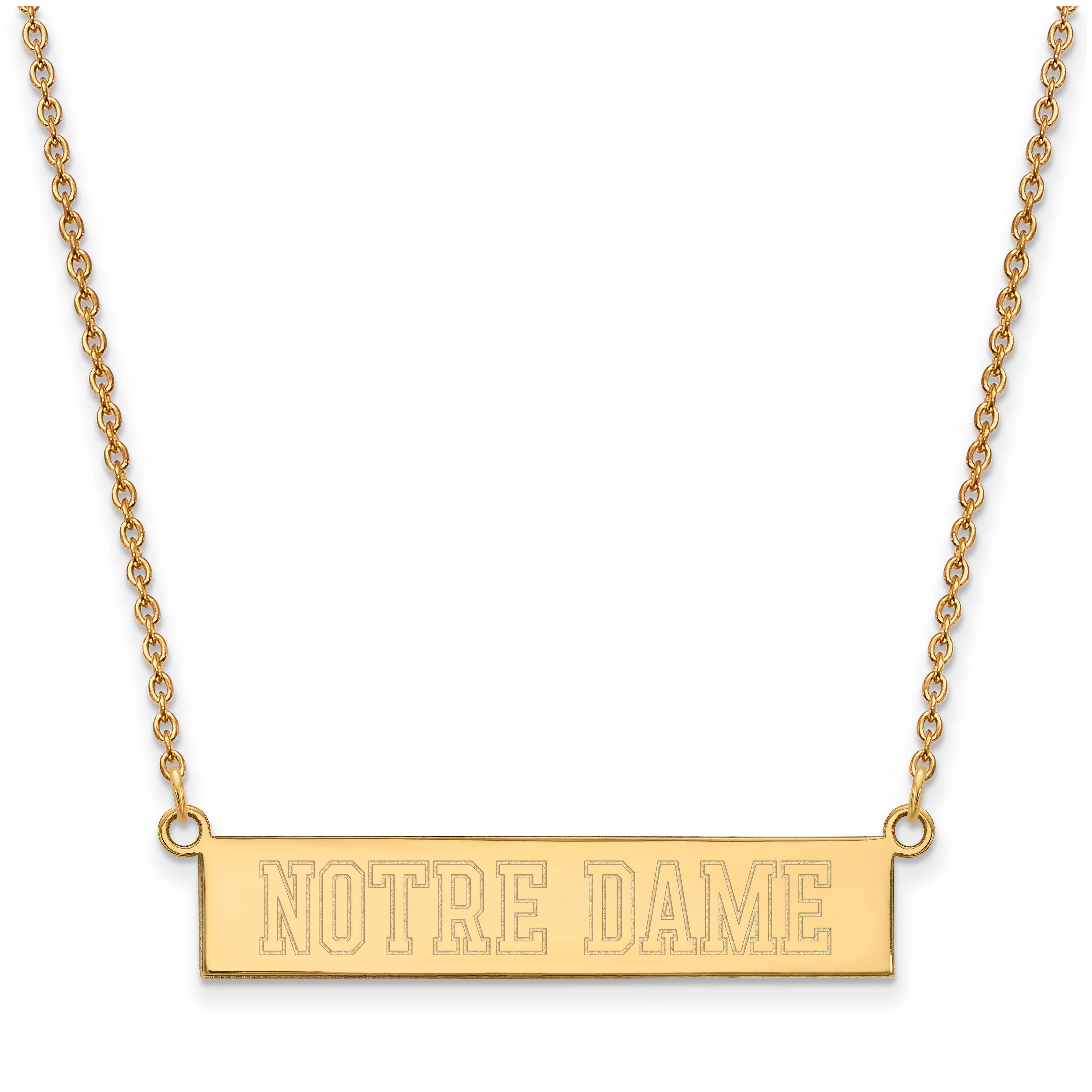 Women's Notre Dame Fighting Irish Gold Plated Small Bar Necklace - image 1 of 3