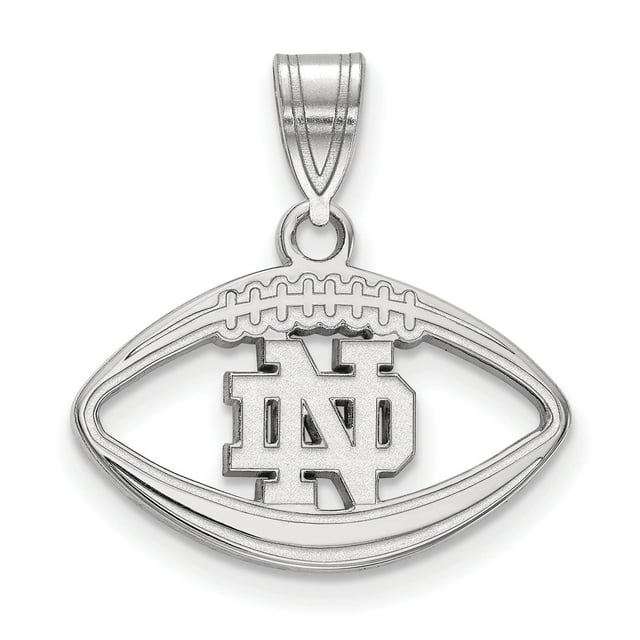 Women's Notre Dame Fighting Irish Sterling Silver Logo Football Pendant