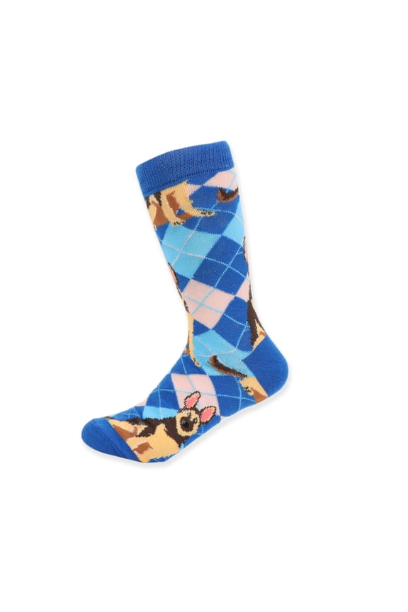 Women's Novelty Argyle Dog Socks