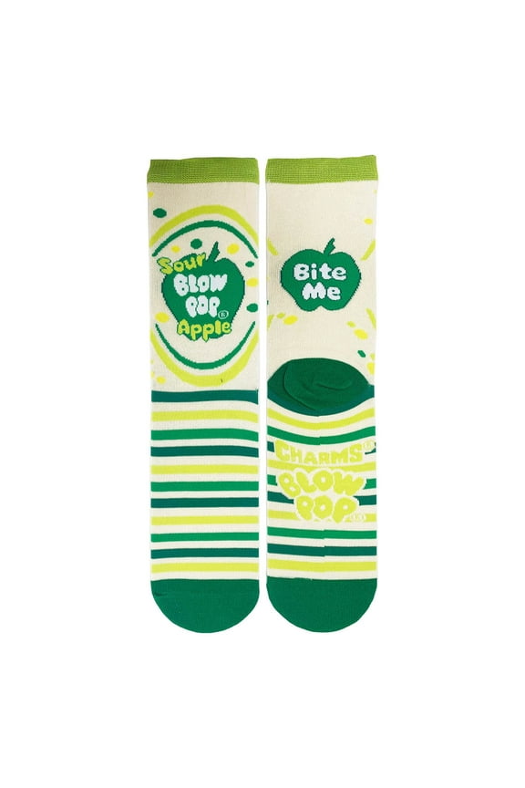 Womens Novelty Blow Pop Candy Crew Socks, Crazy Funny Cotton Dress Socks Gift - Sour Apple Pop