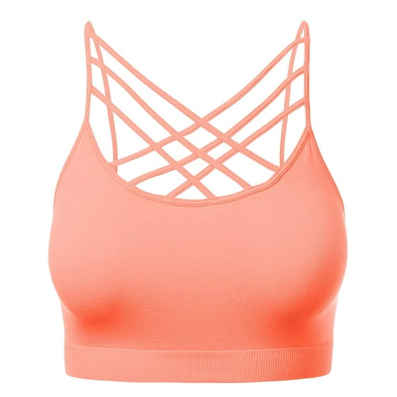 Women's Novelty Bras Seamless Triple Criss-Cross Front Bralette Sports Bra (No Pad)