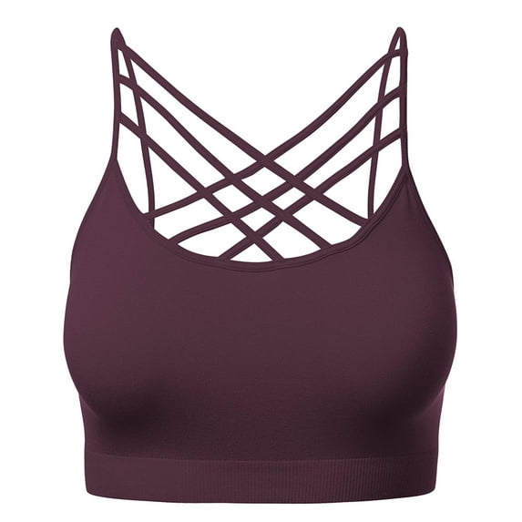 Women's Novelty Bras Seamless Triple Criss-Cross Front Bralette Sports Bra (No Pad)
