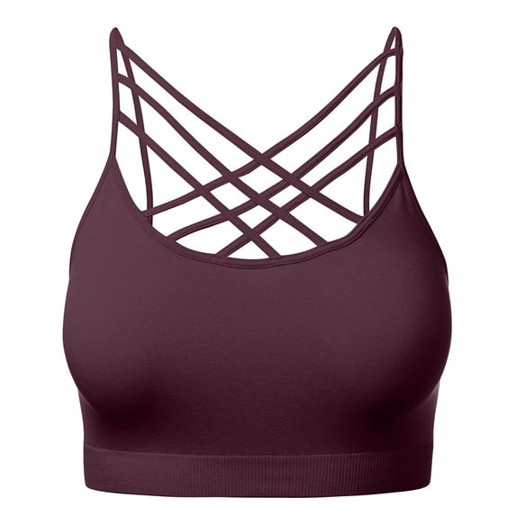 Women's Novelty Bras Seamless Triple Criss-Cross Front Bralette Sports Bra (No Pad)