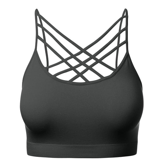 Women's Novelty Bras Seamless Triple Criss-Cross Front Bralette Sports Bra (No Pad)