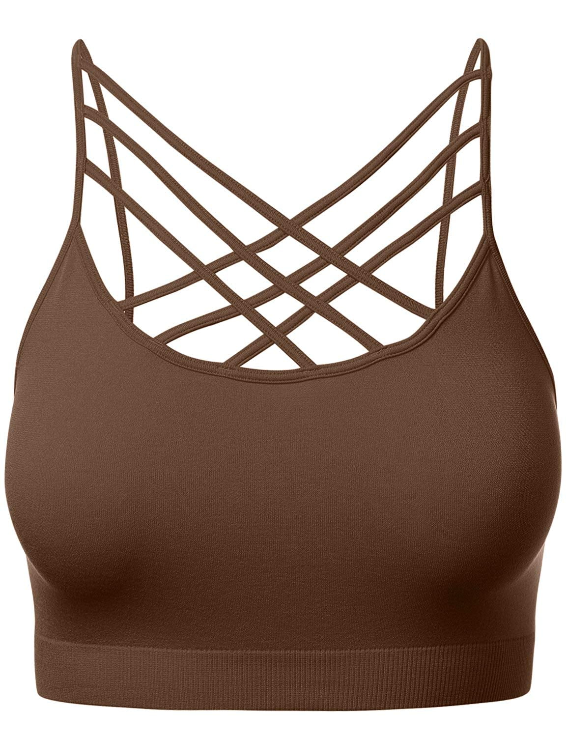 新品　salsation Criss-cross Bra light brown Women-s-Novelty-Bras-Seamless-