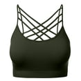 thumbnail image 1 of Women's Novelty Bras Seamless Triple Criss-Cross Front Bralette Sports Bra (No Pad), 1 of 4