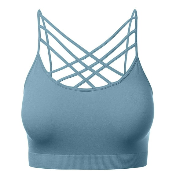Women's Novelty Bras Seamless Triple Criss-Cross Front Bralette Sports Bra (No Pad)