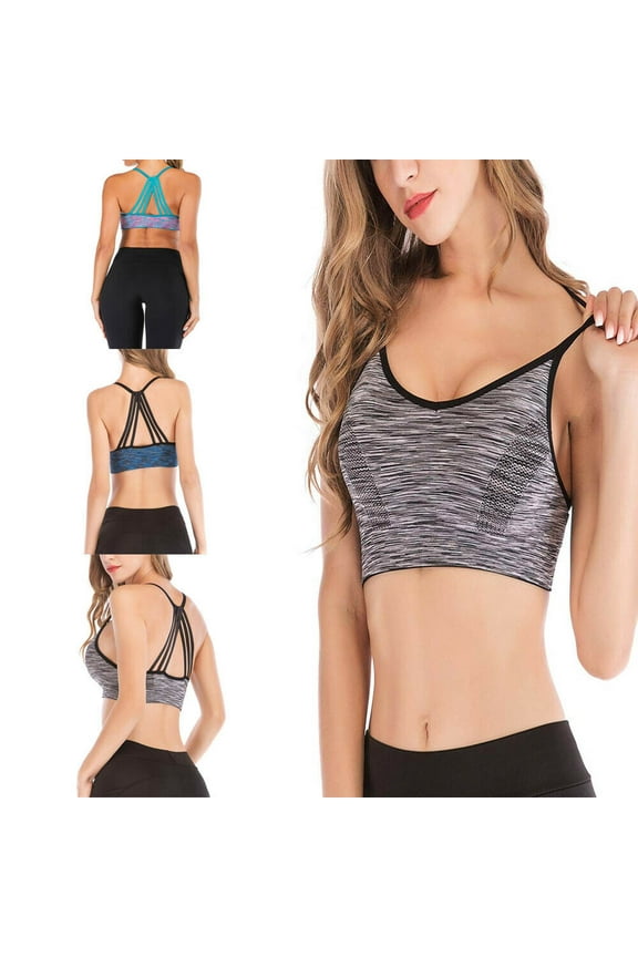 Women's Novelty Bras Seamless Triple Criss-Cross Front Bralette Sports Bra