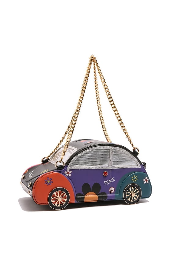 Women's Novelty Car-Shaped Handbag with Chain Strap