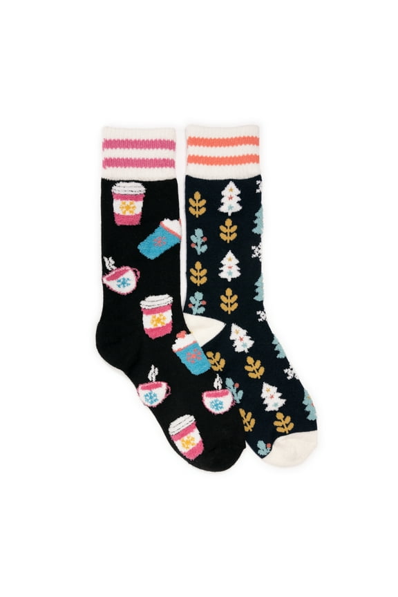 Women's Novelty Cozy Lounge Socks 2 Pack