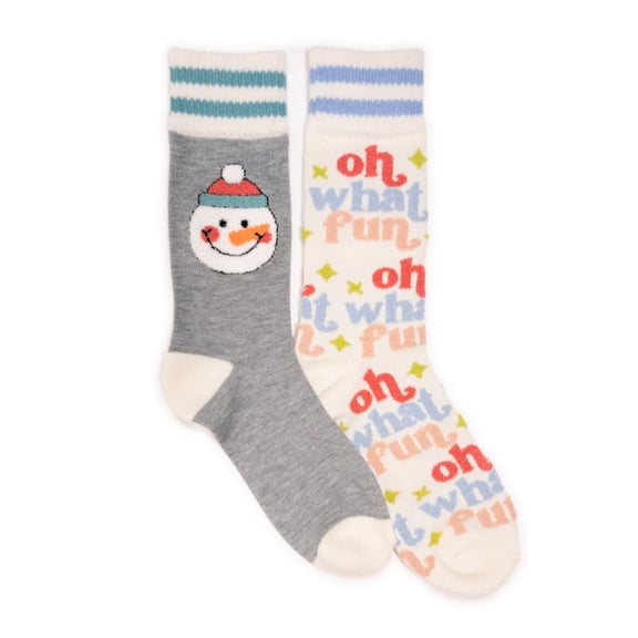 MUK LUKS Women's 2 Pair Pack Novelty Holiday Cozy Lounge Socks