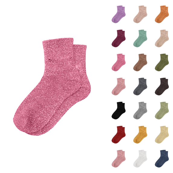 Women's Novelty Glitter Slouch Socks 2026 Cute Stretch Trendy Comfortable Casual Mid Calf Socks