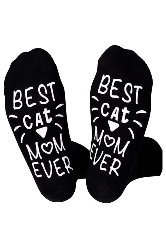 Women's Novelty Letter Cat Print Ankle Socks Casual Pair for Students and Couples Size:One Size