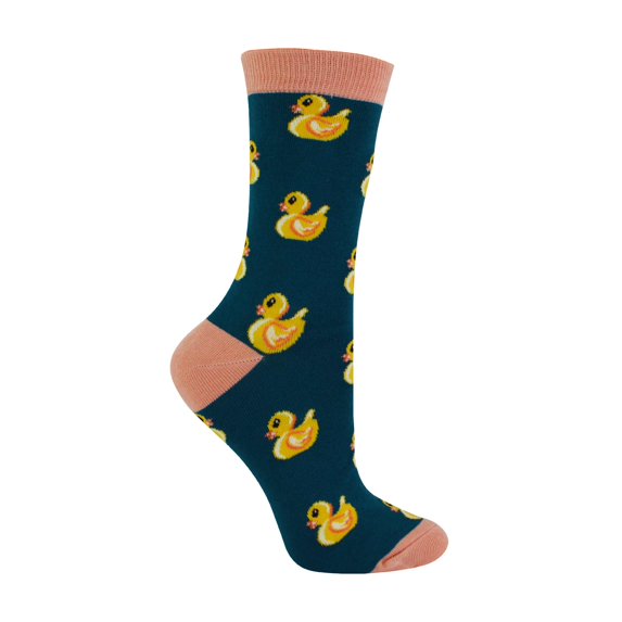 Women's Novelty Rubber Ducks Socks | Miss Sparrow | Soft Breathable Duck Pattern Bamboo Socks