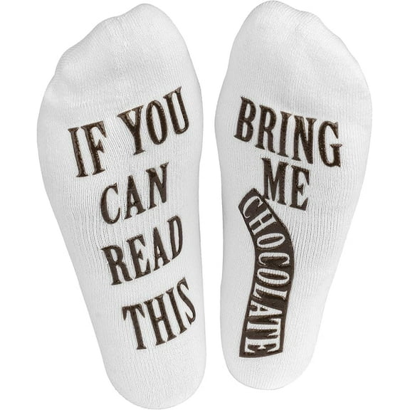 Women's Novelty Socks - “If You Can Read This, Bring Me Some Chocolate" - One Size Fits Most