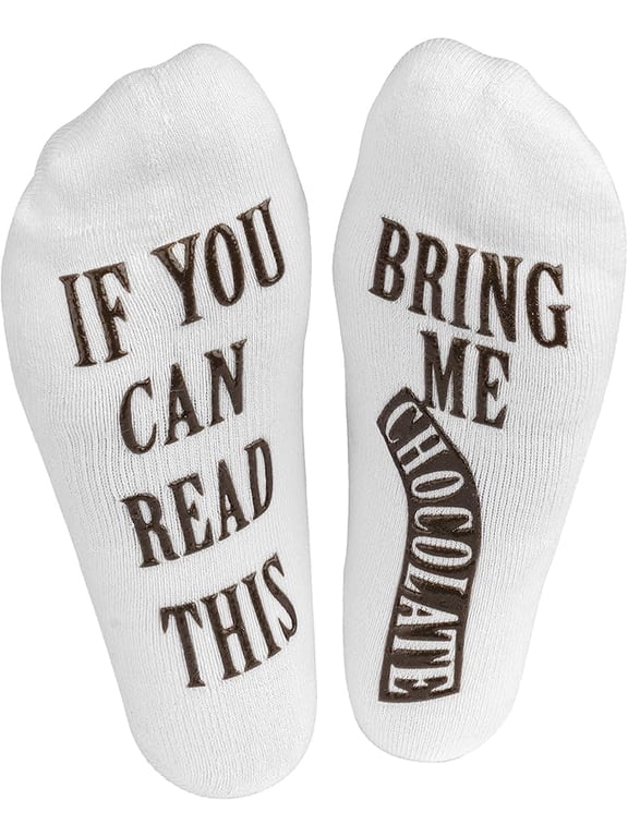 Women's Novelty Socks - If You Can Read This, Bring Me Some Chocolate" - One Size Fits Most