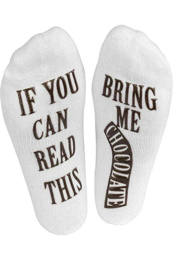 Women's Novelty Socks - If You Can Read This, Bring Me Some Chocolate" - One Size Fits Most