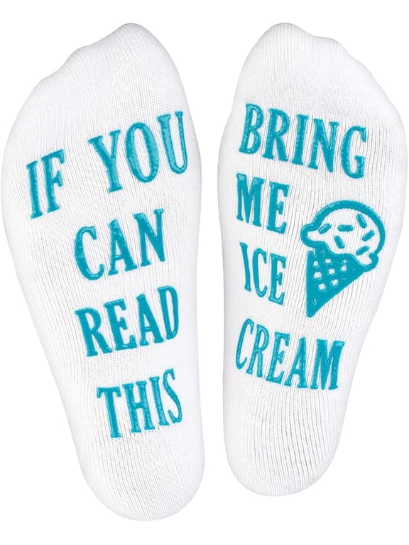 Women's Novelty Socks - If You Can Read This, Bring Me Some Ice Cream" - One Size Fits Most