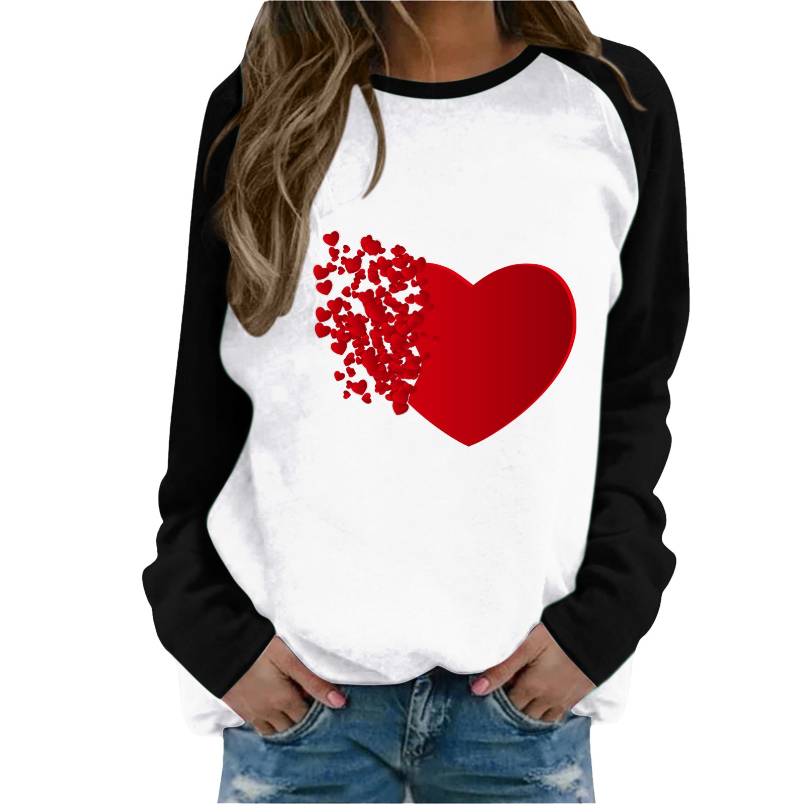 Women's Novelty Sweatshirts Valentine's Day Round Neck Long Sleeve