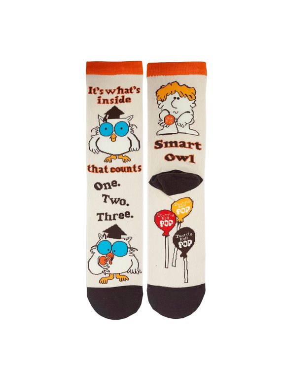 Womens Novelty Tootsie Roll Crew Socks, Crazy Funny Cotton Dress Socks Gift - Smart Owl