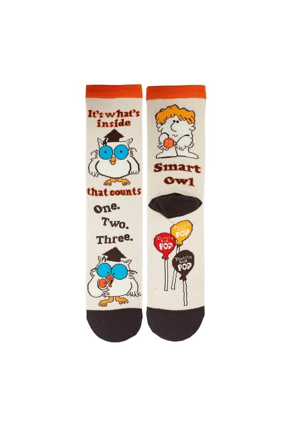Womens Novelty Tootsie Roll Crew Socks, Crazy Funny Cotton Dress Socks Gift - Smart Owl