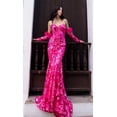 thumbnail image 1 of Women's Nox Anabel D1269 Sequin Print Summer Strapless Prom 2026 Dress With Gloves Fuchsia Pink Size 2, 1 of 3