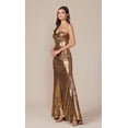 thumbnail image 1 of Women's Nox Anabel T1499 Pleated Metallic Long Prom 2026 Dress Gold Size 12, 1 of 4