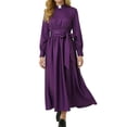 thumbnail image 1 of Women's Nun Costume Long Sleeve Clergy Dress Maxi Length with Waist Tie and Collar for Halloween Cosplay Theatrical Roleplay Outfit Religious Habit Dress Up, 1 of 6