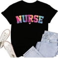 thumbnail image 1 of Women's Nurse Shirts Funny Nurse Life Short Sleeve T-Shirt Top100% pure cotton, 1 of 5