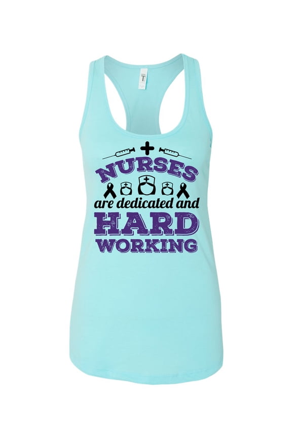 Women's Nurses Are Dedicated And Hard Working Racerback Tank Top-Cancun-large