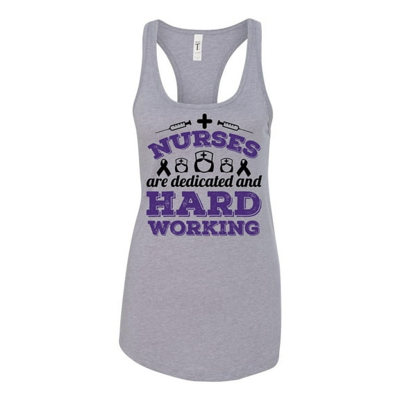 Women's Nurses Are Dedicated And Hard Working Racerback Tank Top-Heather Grey-xxl