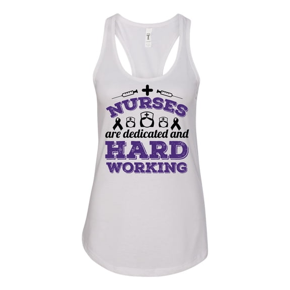 Women's Nurses Are Dedicated And Hard Working Racerback Tank Top-White-xl