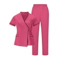 thumbnail image 1 of Women's Nurses Sets Tunic Scrubs Set for Women Nurse Uniform Clinic Carer V-Neck Protective Clothing And Pants Set, 1 of 9