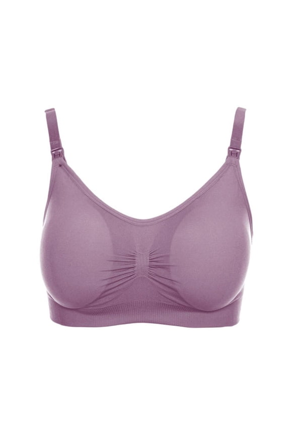 Women's Nursing Bra, Adjustable Shoulder Straps Casual Seamless Breathable Pregnant Feeding Bra