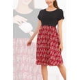 thumbnail image 1 of Women's Nursing Dress Summer Short Sleeve Patchwork Pregnancy Clothes with Pockets,Large, 1 of 7