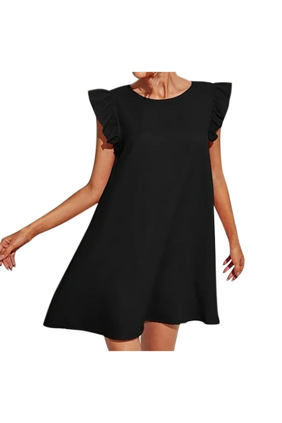 Women's Nursing Dresses Breastfeeding Summer Cotton Nursing Dress Sleeveless Nursing Friendly Dresses Black S