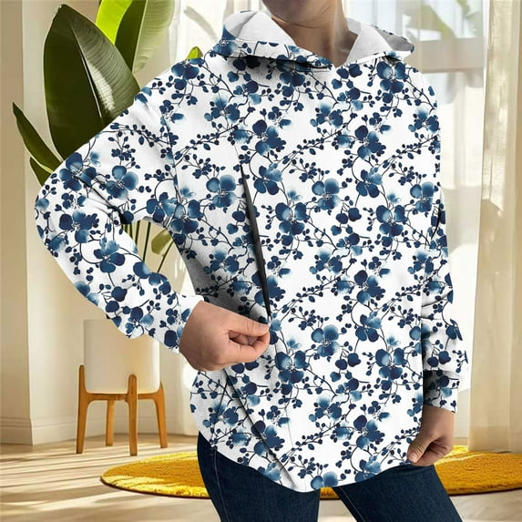 Women's Nursing Jacket Fashion Long Sleeve Hooded Zipper Casual Sweatshirt Top