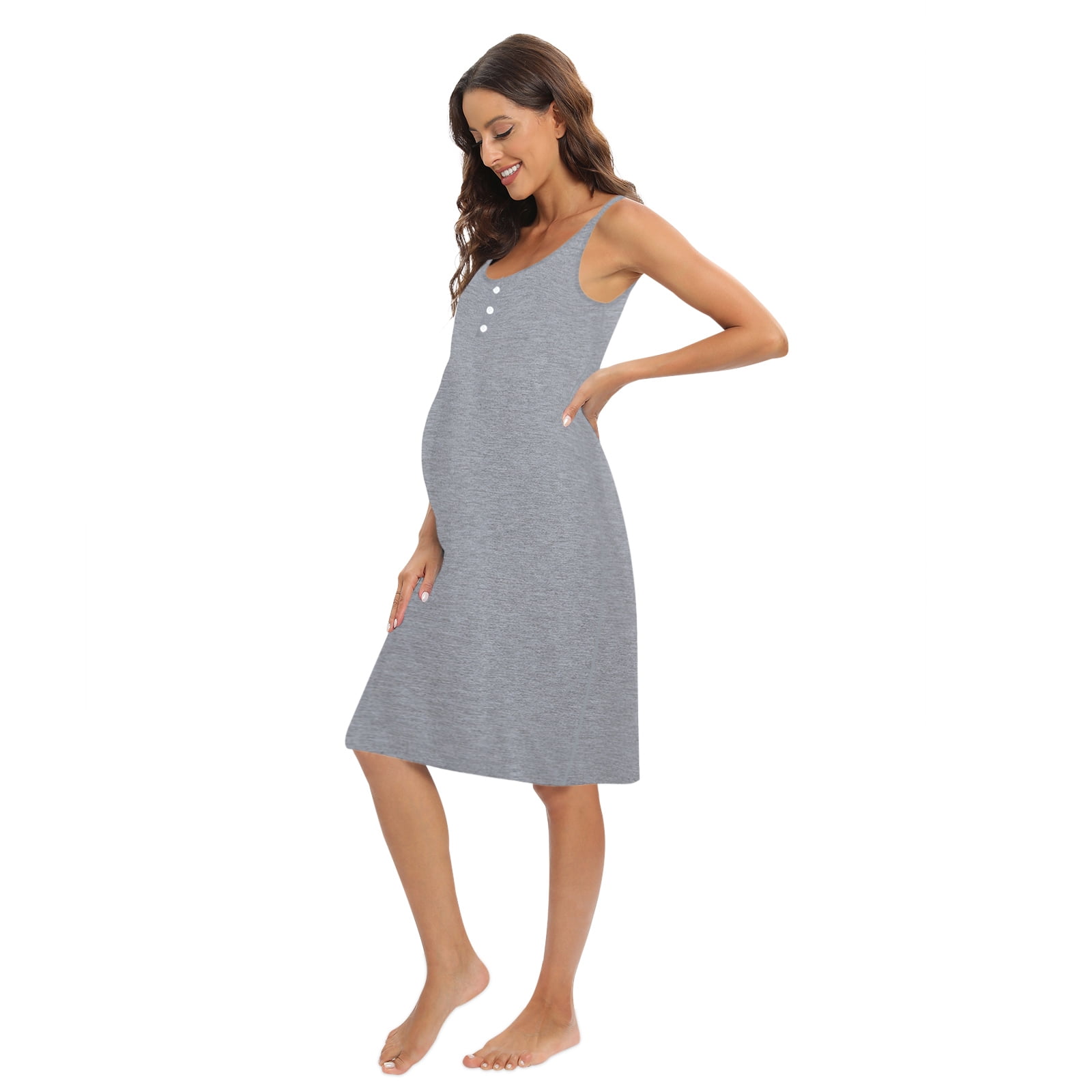 Women's Nursing Nightgowns Sleeveless Nursing Sleep Dress Maternity