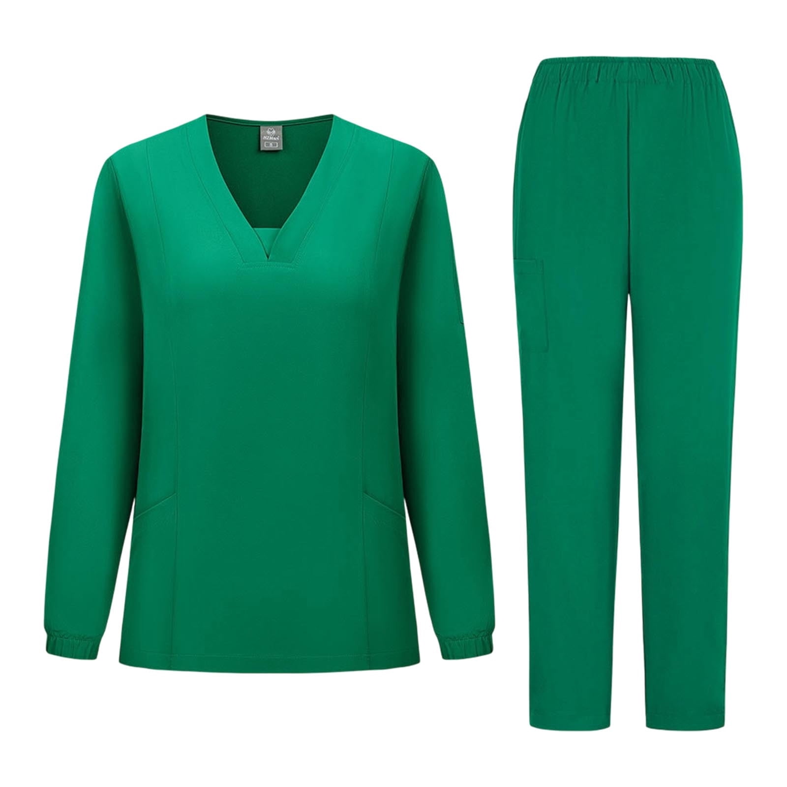 Medical Sign Rn Women's Nursing Scrub Sets V‑Neck Top and Straight Leg Pants 2 Piece ...