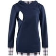 thumbnail image 1 of Women's Nursing Tops Long Sleeve Nursing Shirts Double Layer Maternity Clothes Breastfeeding Shirts Navy S, 1 of 2