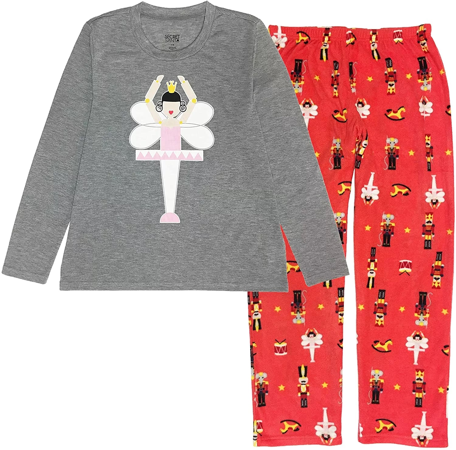 Women's Nutcracker and the Sugar Plum Fairy Pajama Set With Fleece