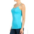 thumbnail image 1 of Women's Nylon Camisole Stretch Tank Top Adjustable One Size, Aqua, 1 Pack, 1 of 1