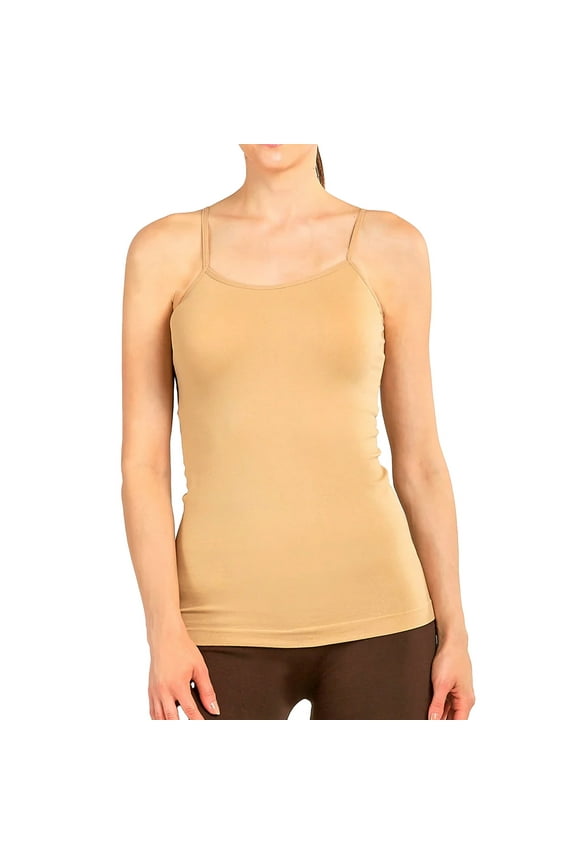 Women's Nylon Camisole Top Plus Size, Beige