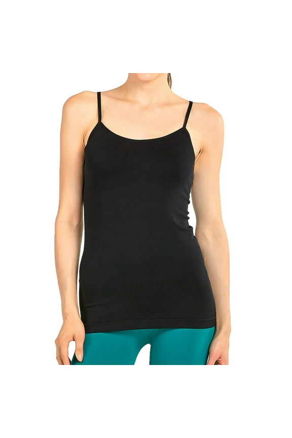 Women's Nylon Camisole Top Plus Size, Black