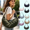 thumbnail image 1 of Women's Nylon Crescent Crossbody Bag, Pleated Tassel Design, Large Capacity Casual Shoulder Bag For Daily Work & Commute, 1 Pack, 1 of 7