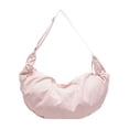 thumbnail image 1 of Women's Nylon Crescent Dumpling Bag - Large Capacity Crossbody & Shoulder Bag with Pleated Tassels, Water-Repellent, Stylish Design for Commute, Shopping & Daily Use Pink, 1 of 6